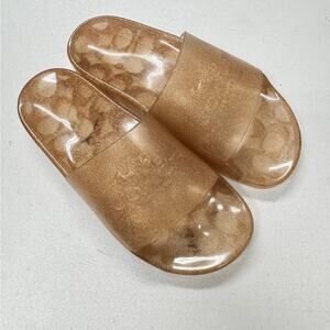Coach Pink Champagne Jelly Slides Women’s 5 Flat Sandals Beach Pool Vacation